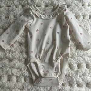 H&M Cream and Pink Floral Kids Bodysuit